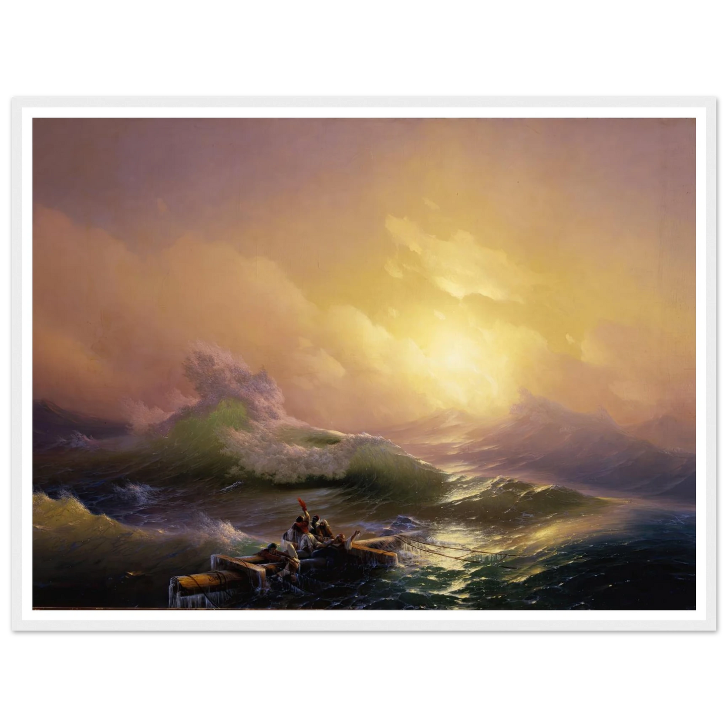 The Ninth Wave (1850) Art Print | Ivan Konstantinovich Aivazovsky - Framed Poster - 30x40 cm / 12x16″ - Black frame