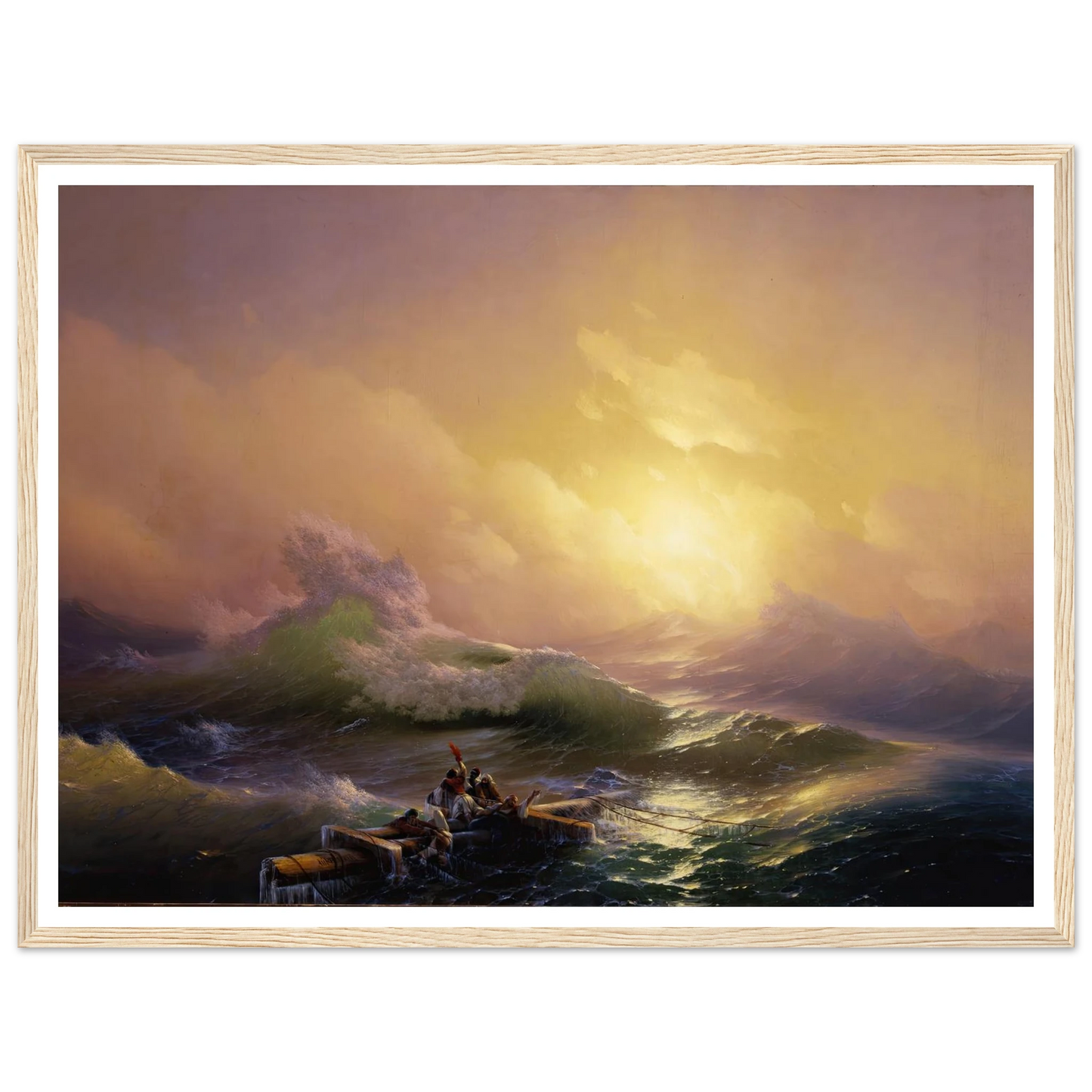 The Ninth Wave (1850) Art Print | Ivan Konstantinovich Aivazovsky - Framed Poster - 30x40 cm / 12x16″ - Black frame