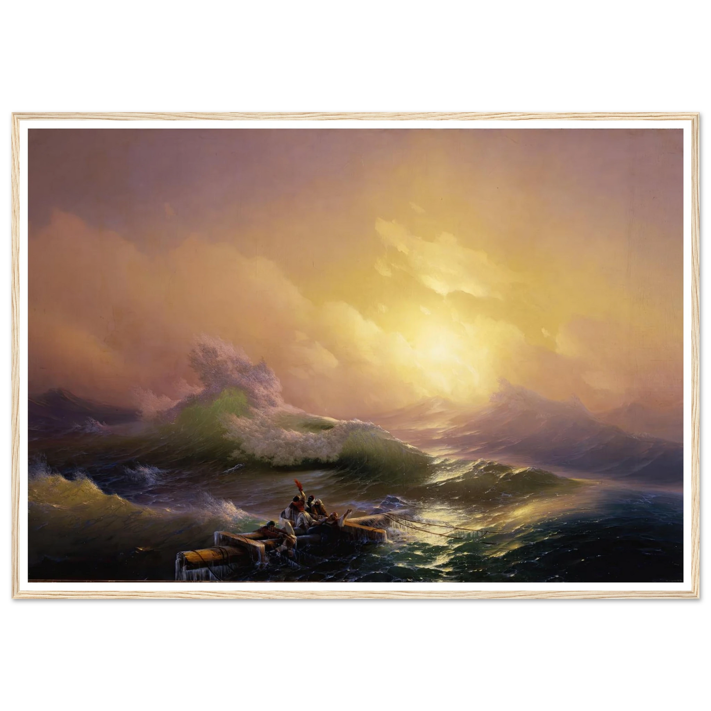 The Ninth Wave (1850) Art Print | Ivan Konstantinovich Aivazovsky - Framed Poster - 30x40 cm / 12x16″ - Black frame