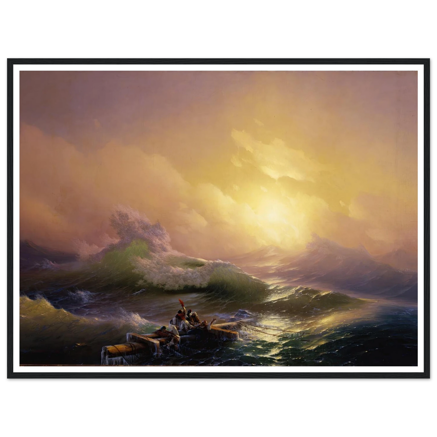 The Ninth Wave (1850) Art Print | Ivan Konstantinovich Aivazovsky - Framed Poster - 30x40 cm / 12x16″ - Black frame