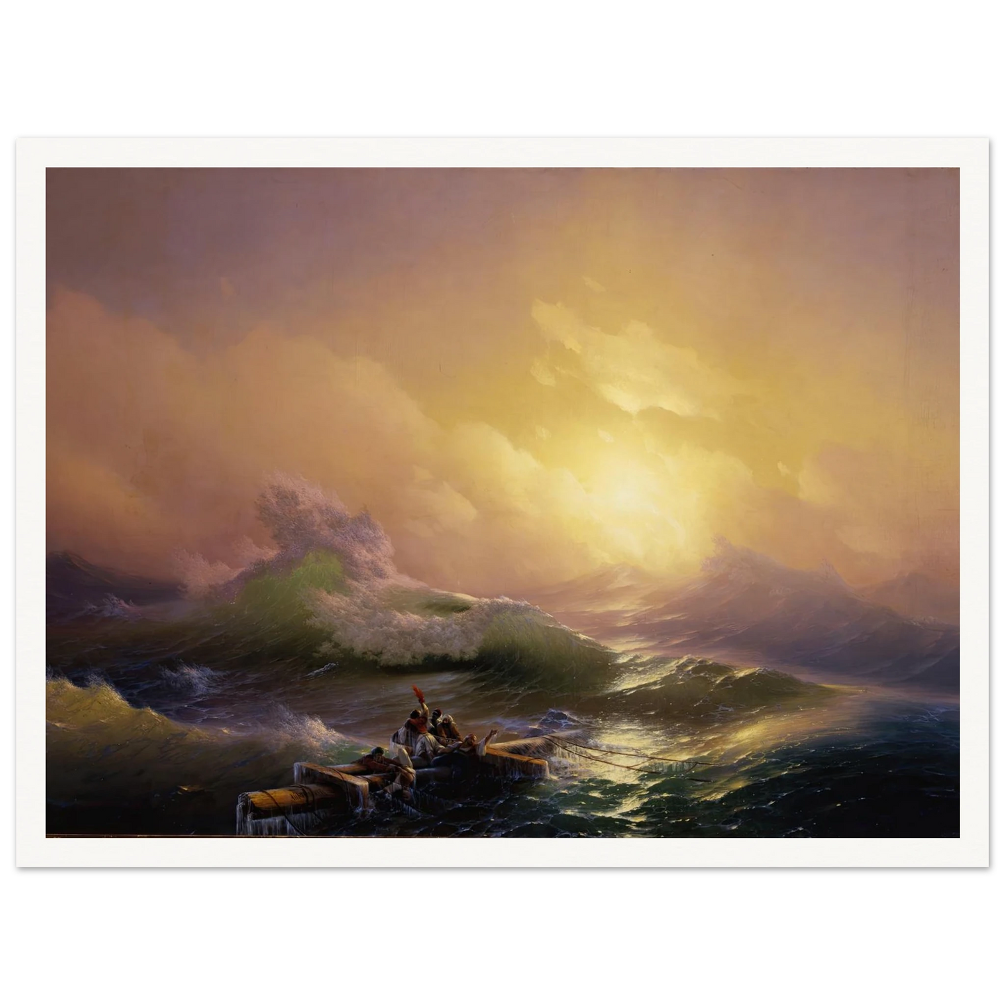 The Ninth Wave (1850) Art Print | Ivan Konstantinovich Aivazovsky - Framed Poster - 30x40 cm / 12x16″ - Black frame