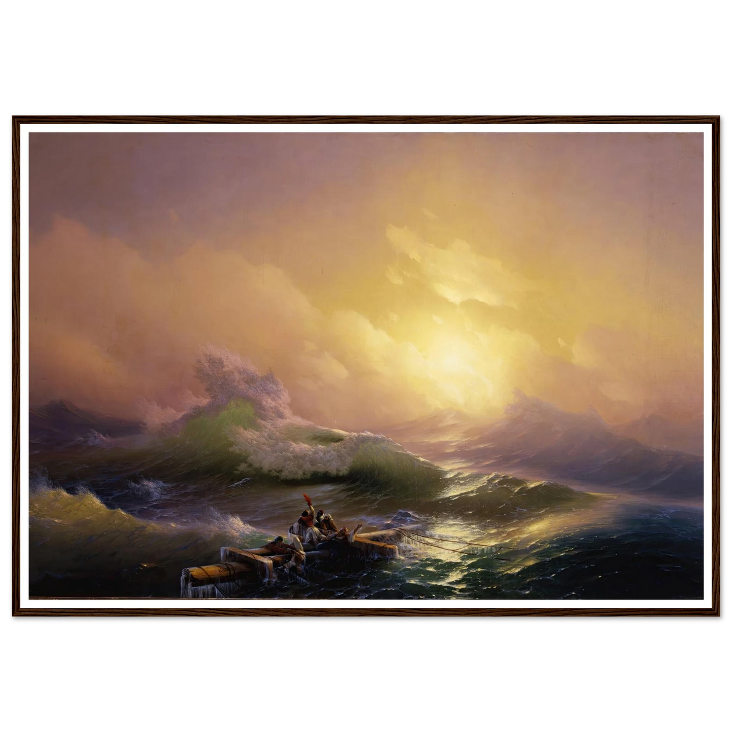 The Ninth Wave (1850) Art Print | Ivan Konstantinovich Aivazovsky - Framed Poster - 30x40 cm / 12x16″ - Black frame