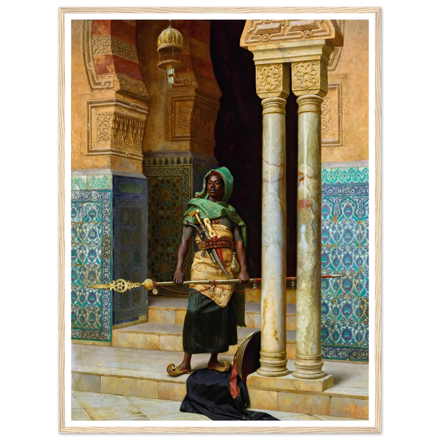 The Nubian Guard (1902) Art Print | Ludwig Deutsch - Framed Poster - 30x40 cm / 12x16″ - Black frame