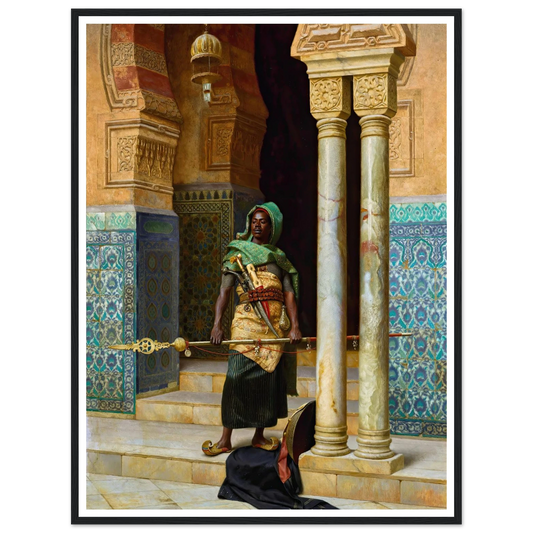 The Nubian Guard (1902) Art Print | Ludwig Deutsch - Framed Poster - 30x40 cm / 12x16″ - Black frame
