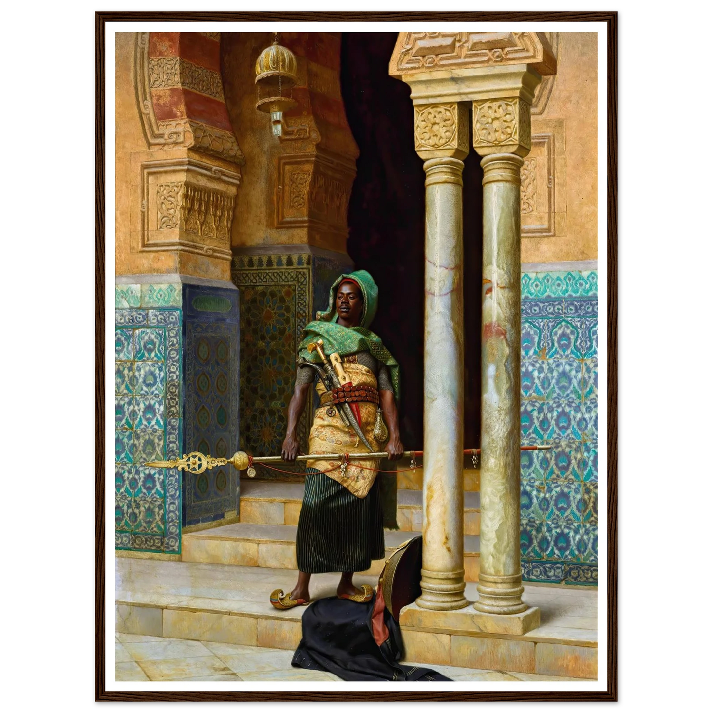 The Nubian Guard (1902) Art Print | Ludwig Deutsch - Framed Poster - 30x40 cm / 12x16″ - Black frame