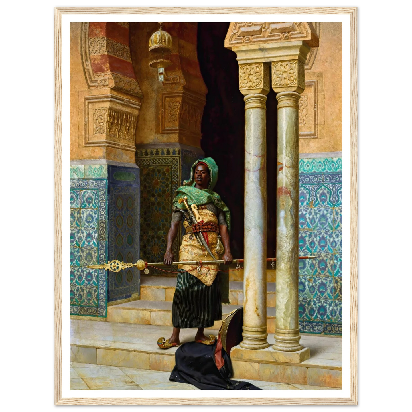The Nubian Guard (1902) Art Print | Ludwig Deutsch - Framed Poster - 30x40 cm / 12x16″ - Black frame