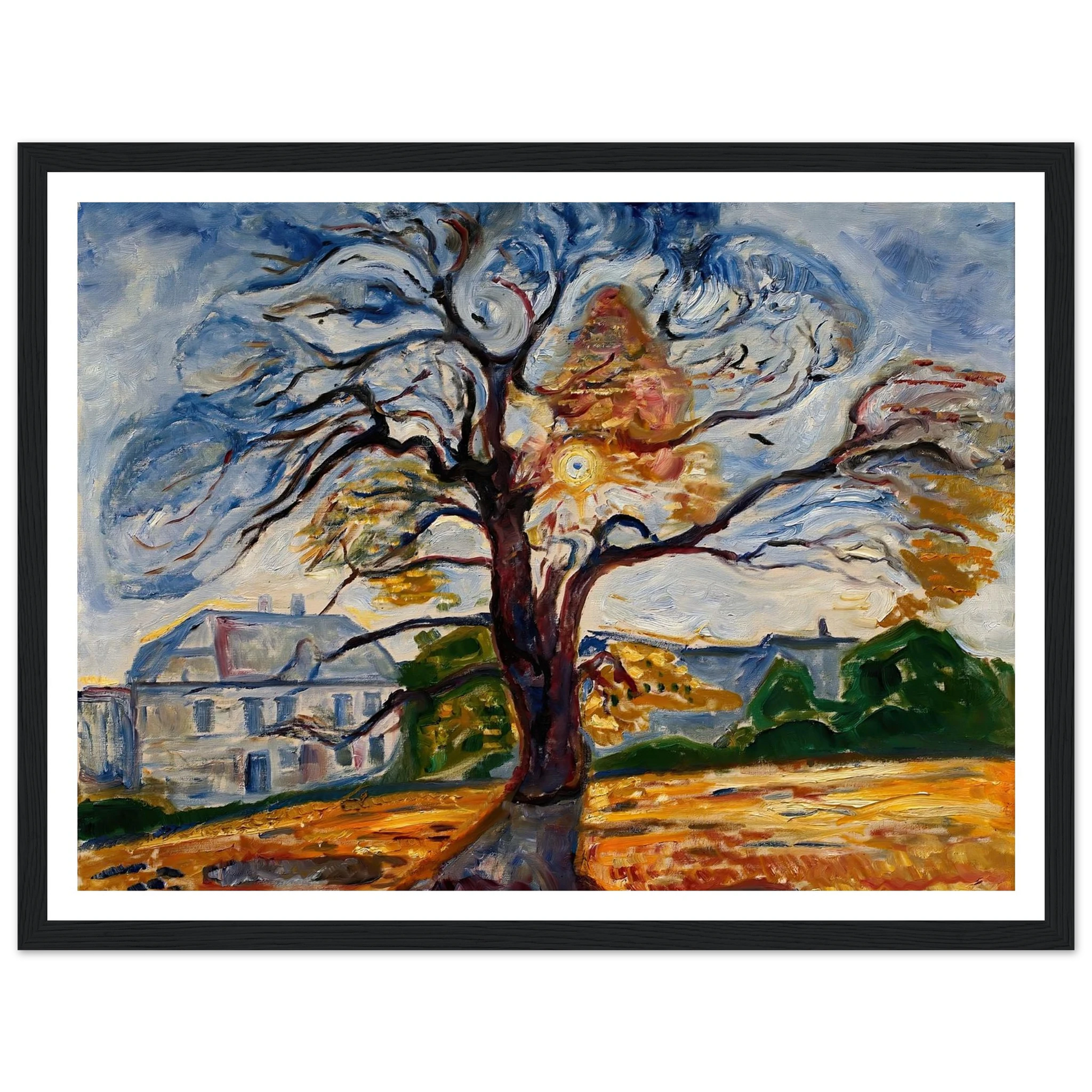 The Oak (1906) Art Print | Edvard Munch - Framed Poster - 30x40 cm / 12x16″ - Black frame