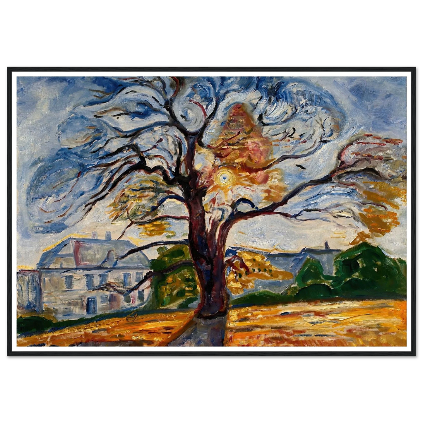 The Oak (1906) Art Print | Edvard Munch - Framed Poster - 30x40 cm / 12x16″ - Black frame