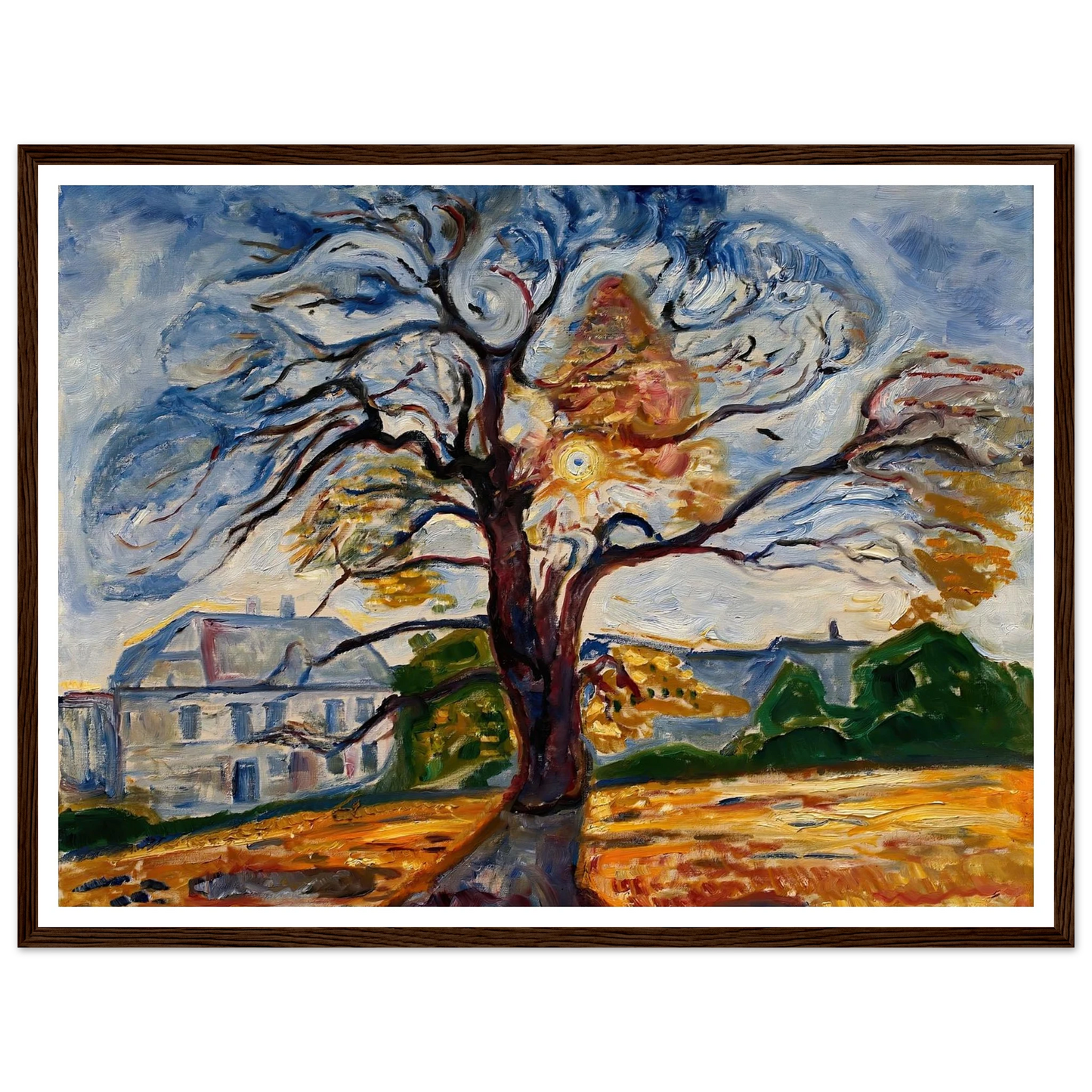 The Oak (1906) Art Print | Edvard Munch - Framed Poster - 30x40 cm / 12x16″ - Black frame