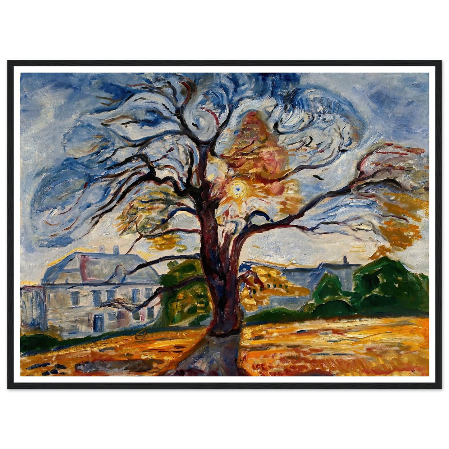 The Oak (1906) Art Print | Edvard Munch - Framed Poster - 30x40 cm / 12x16″ - Black frame
