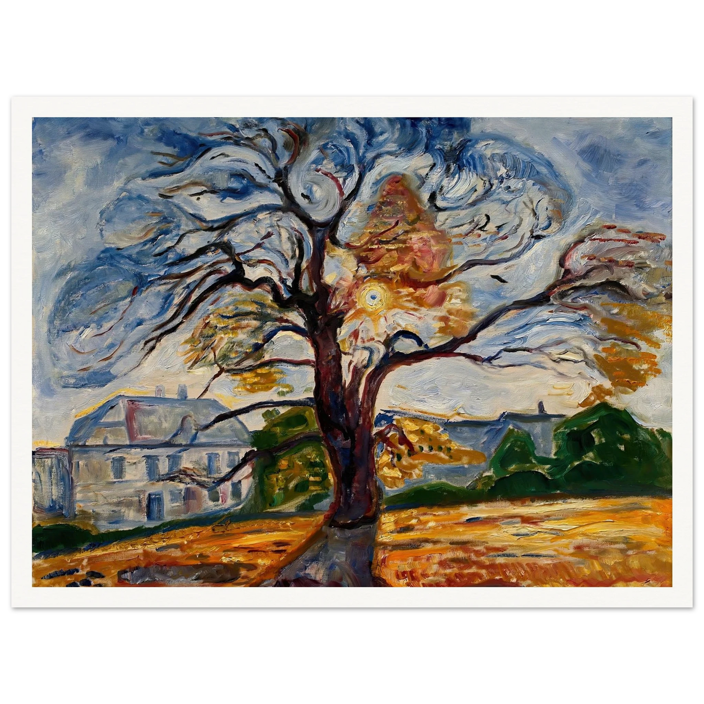 The Oak (1906) Art Print | Edvard Munch - Framed Poster - 30x40 cm / 12x16″ - Black frame