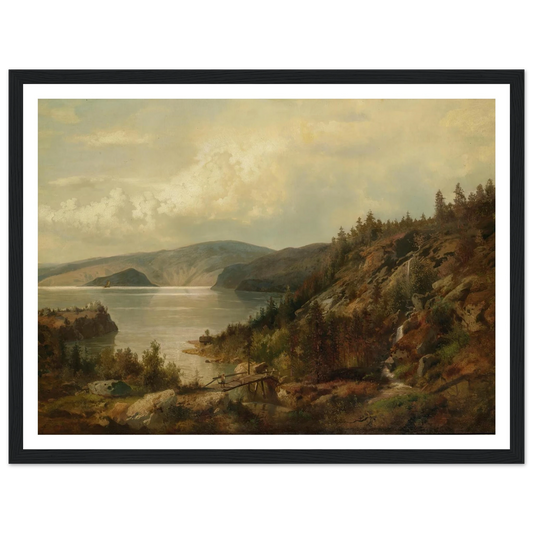 The Old Bridge Art Print | Hermann Ottomar Herzog - Framed Poster - 30x40 cm / 12x16″ - Black frame