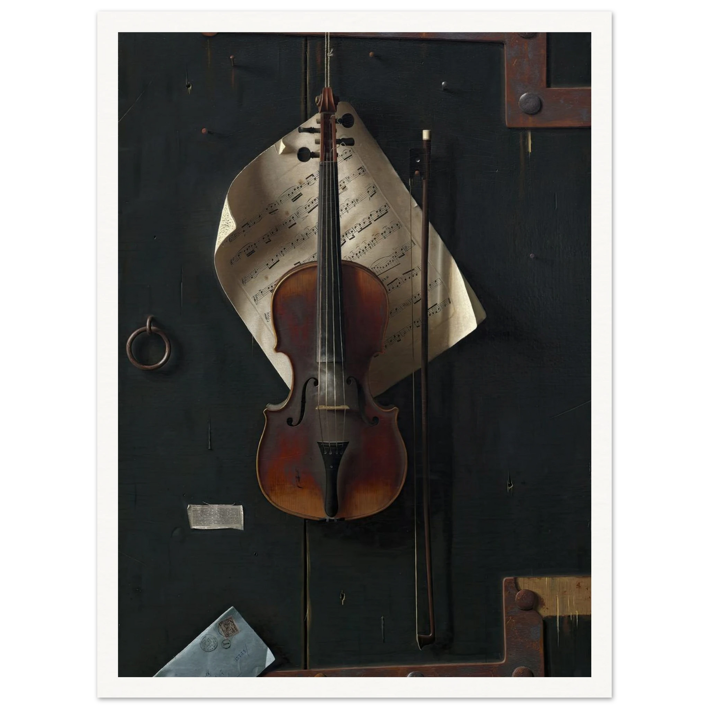 The Old Violin (1886) Art Print | William Michael Harnett - Framed Poster - 30x40 cm / 12x16″ - Black frame