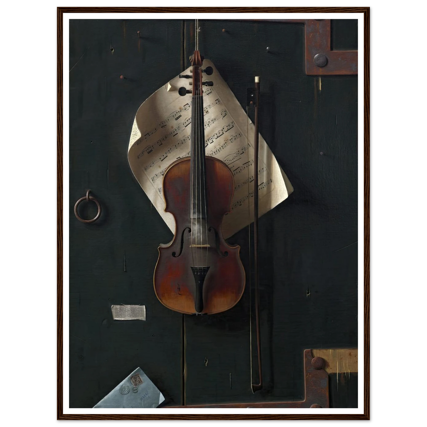 The Old Violin (1886) Art Print | William Michael Harnett - Framed Poster - 30x40 cm / 12x16″ - Black frame