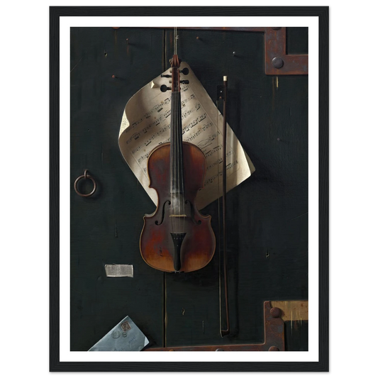 The Old Violin (1886) Art Print | William Michael Harnett - Framed Poster - 30x40 cm / 12x16″ - Black frame