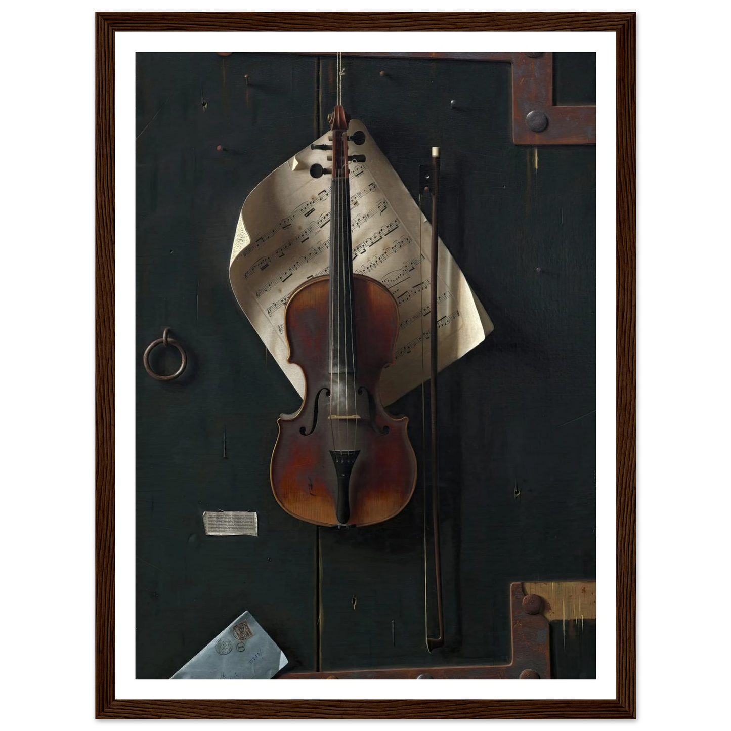 The Old Violin (1886) Art Print | William Michael Harnett - Framed Poster - 30x40 cm / 12x16″ - Black frame
