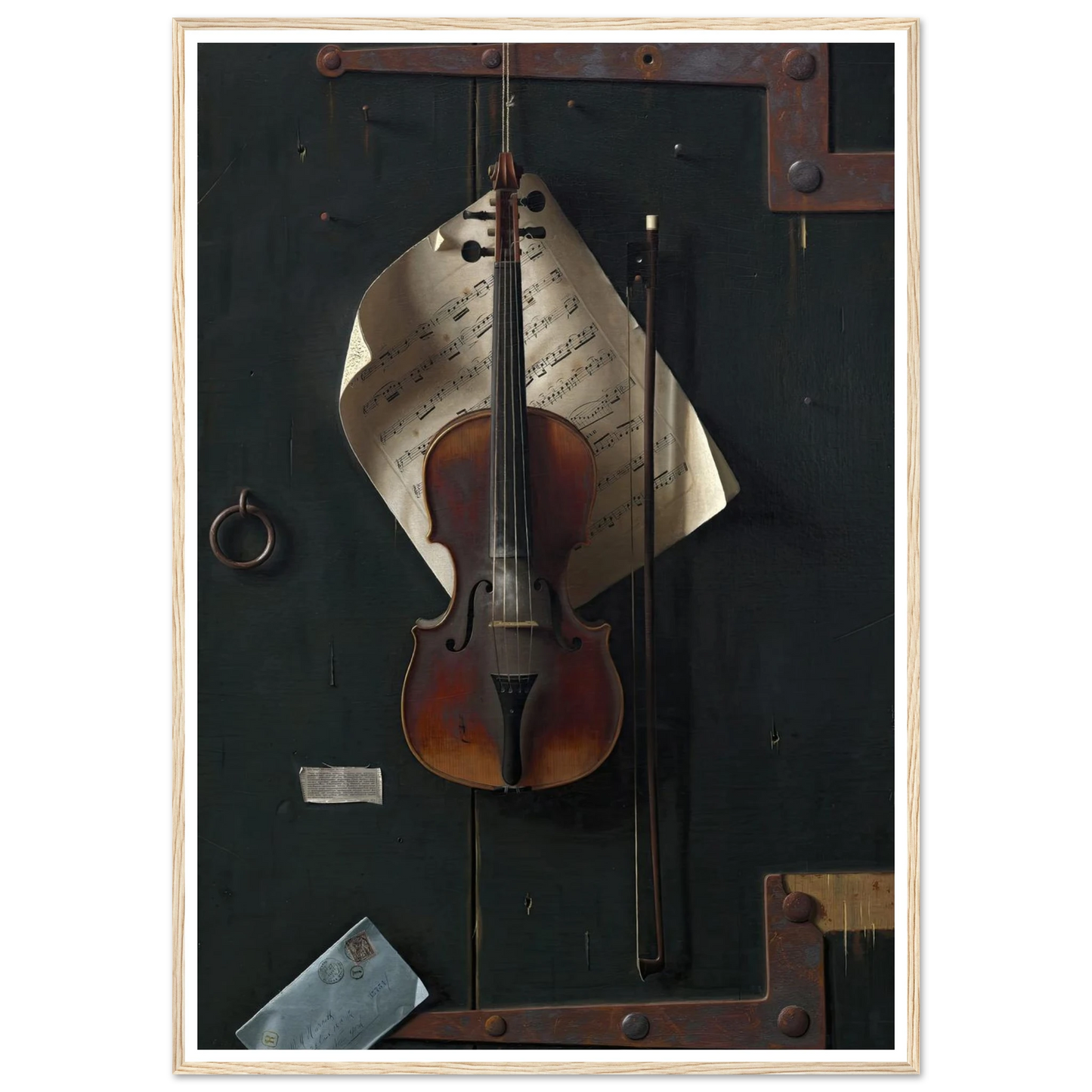 The Old Violin (1886) Art Print | William Michael Harnett - Framed Poster - 30x40 cm / 12x16″ - Black frame