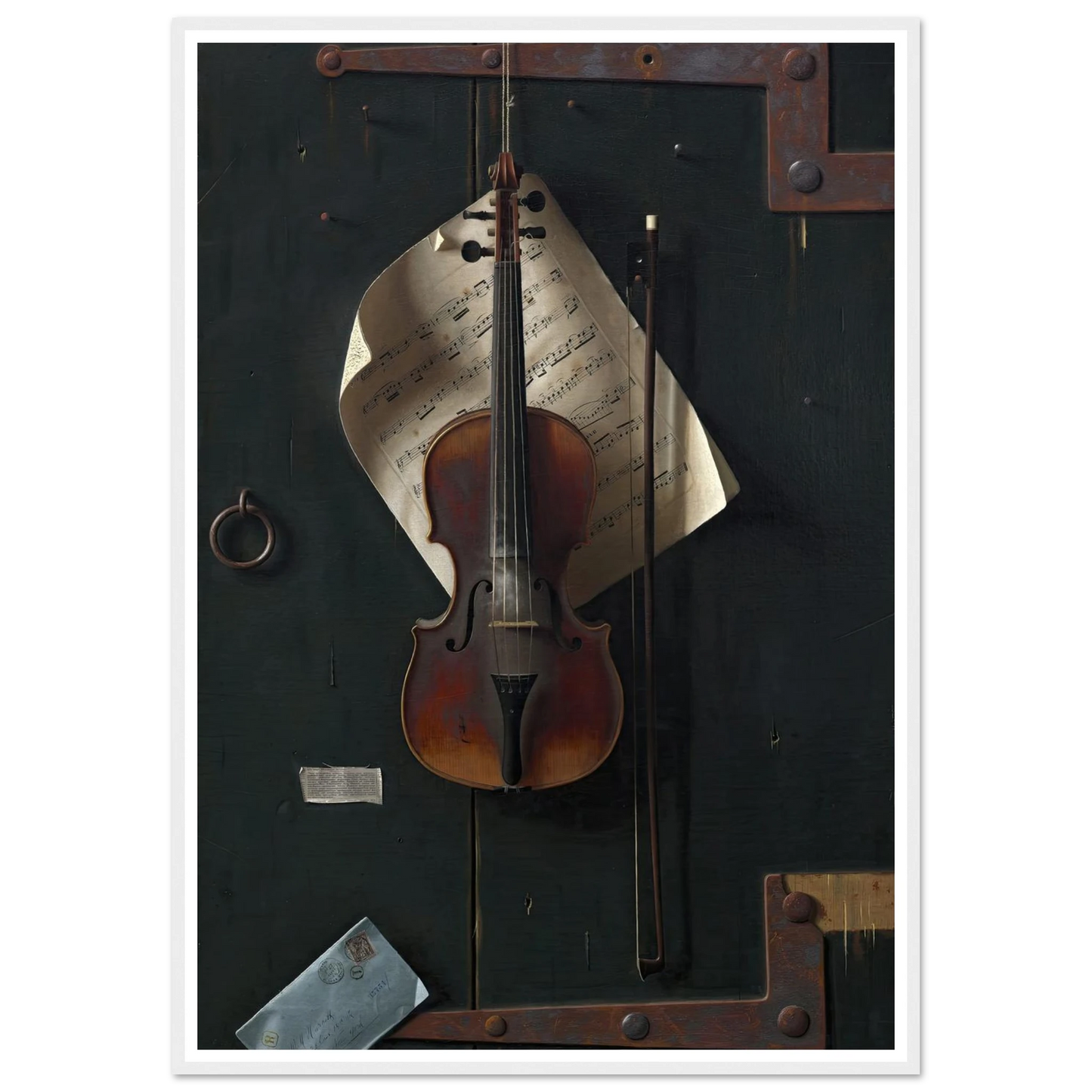 The Old Violin (1886) Art Print | William Michael Harnett - Framed Poster - 30x40 cm / 12x16″ - Black frame