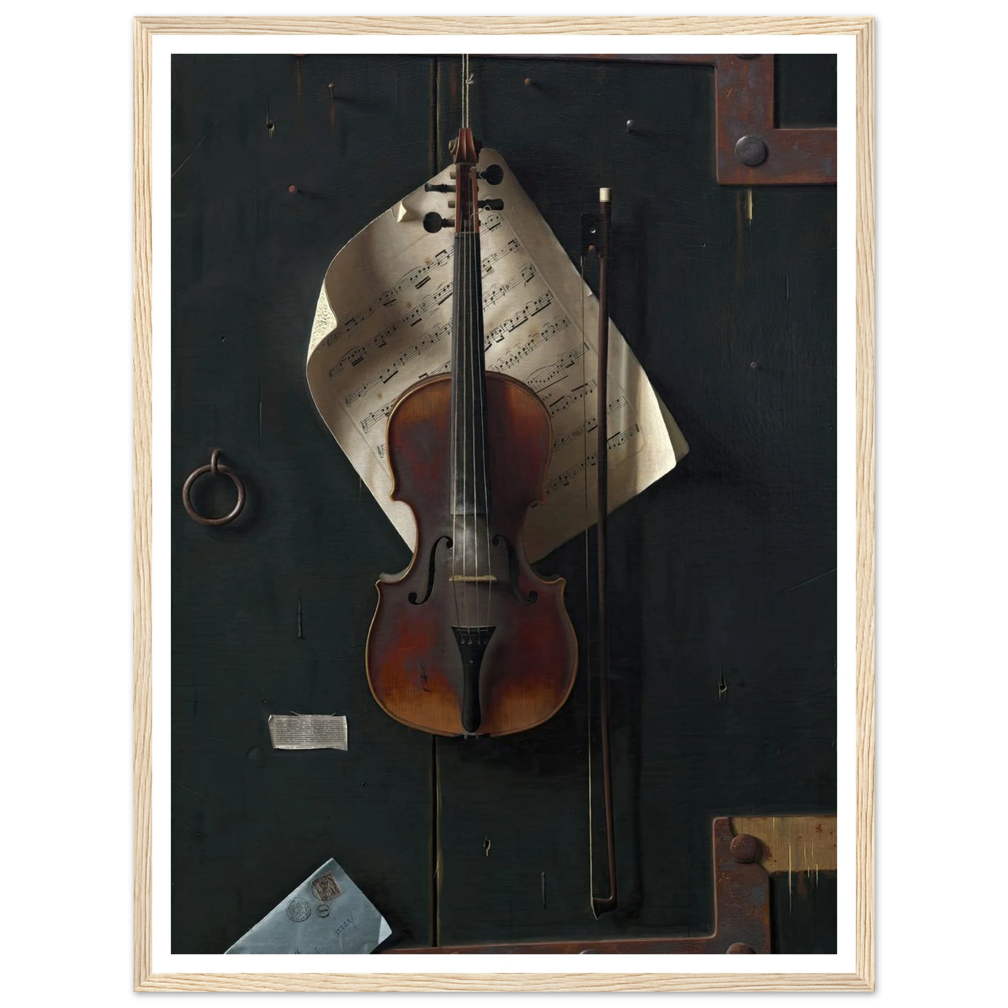 The Old Violin (1886) Art Print | William Michael Harnett - Framed Poster - 30x40 cm / 12x16″ - Black frame