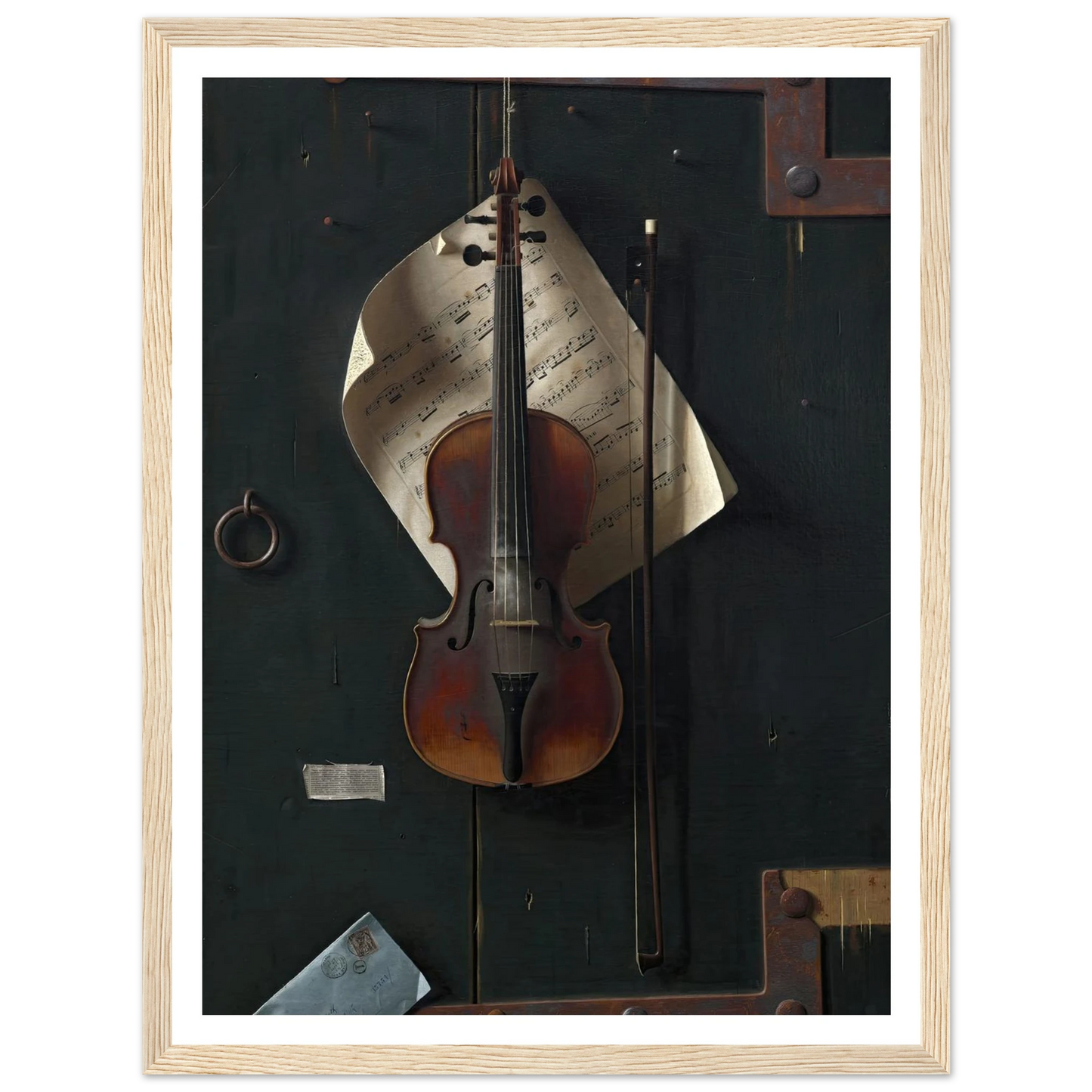 The Old Violin (1886) Art Print | William Michael Harnett - Framed Poster - 30x40 cm / 12x16″ - Black frame