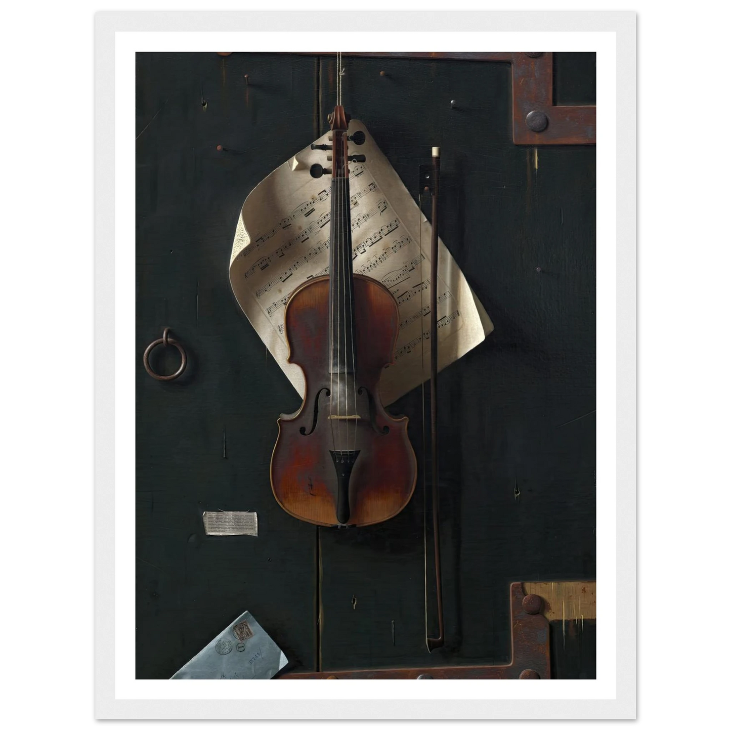 The Old Violin (1886) Art Print | William Michael Harnett - Framed Poster - 30x40 cm / 12x16″ - Black frame