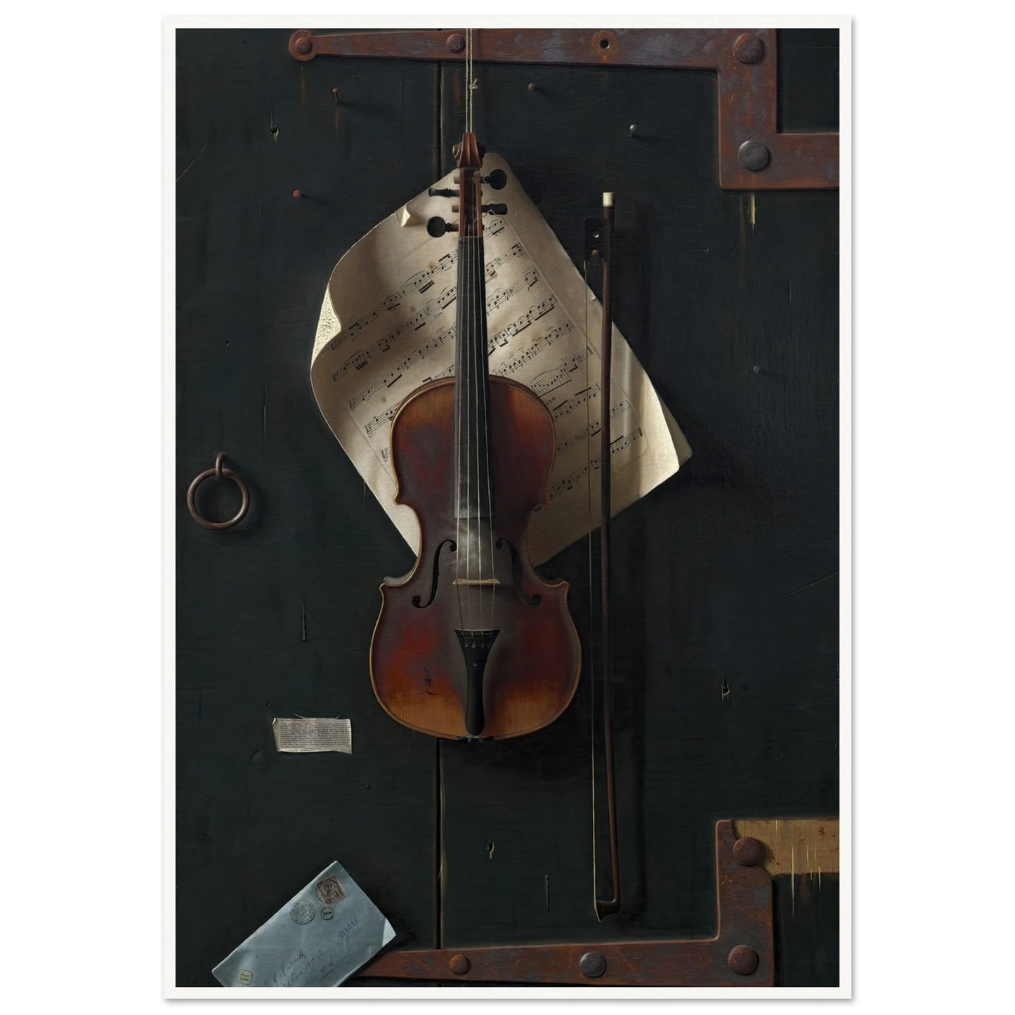 The Old Violin (1886) Art Print | William Michael Harnett - Framed Poster - 30x40 cm / 12x16″ - Black frame