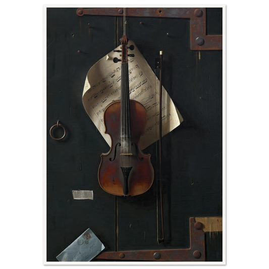 The Old Violin (1886) Art Print | William Michael Harnett - Framed Poster - 30x40 cm / 12x16″ - Black frame
