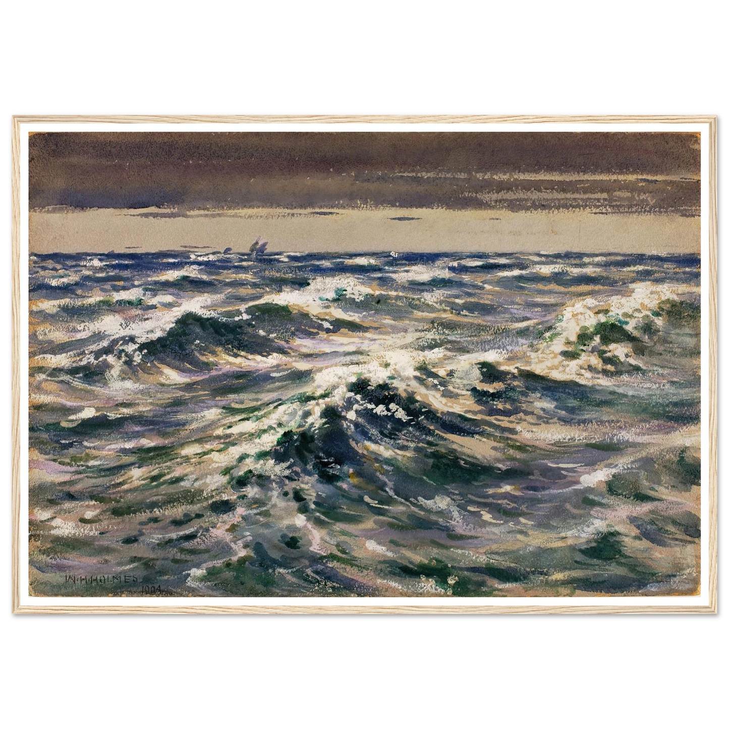 The Open Sea (1904) Art Print | William Henry Holmes - Framed Poster - 30x40 cm / 12x16″ - Black frame