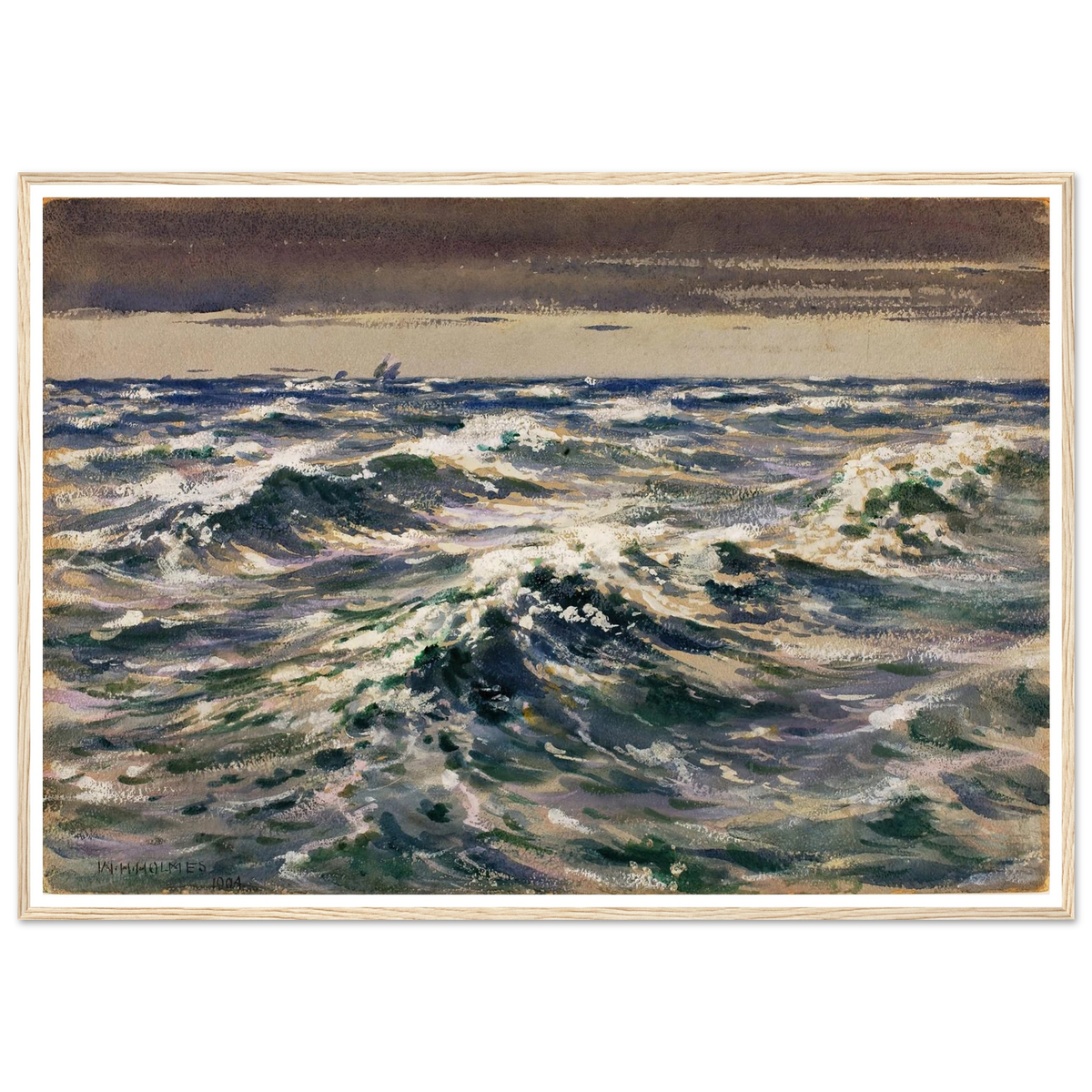 The Open Sea (1904) Art Print | William Henry Holmes - Framed Poster - 30x40 cm / 12x16″ - Black frame