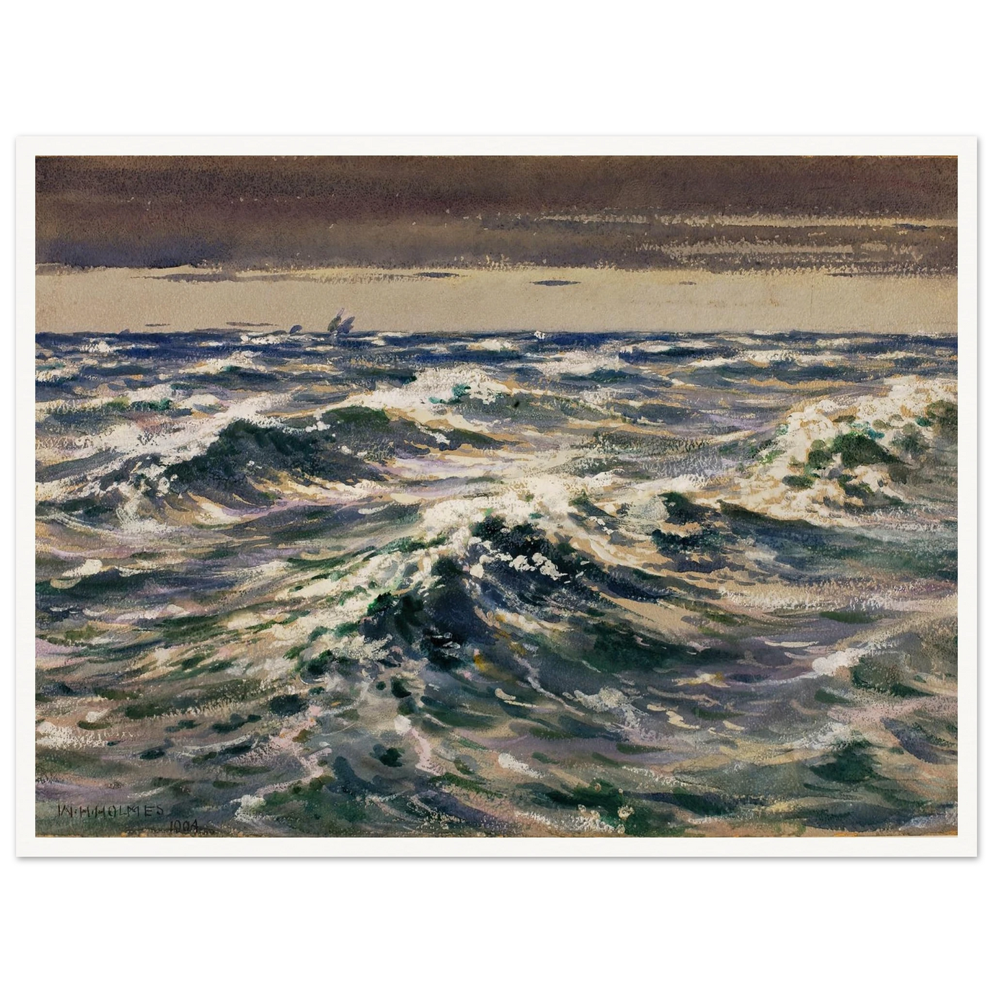 The Open Sea (1904) Art Print | William Henry Holmes - Framed Poster - 30x40 cm / 12x16″ - Black frame