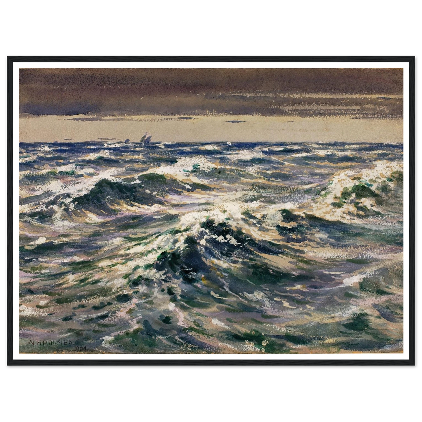 The Open Sea (1904) Art Print | William Henry Holmes - Framed Poster - 30x40 cm / 12x16″ - Black frame