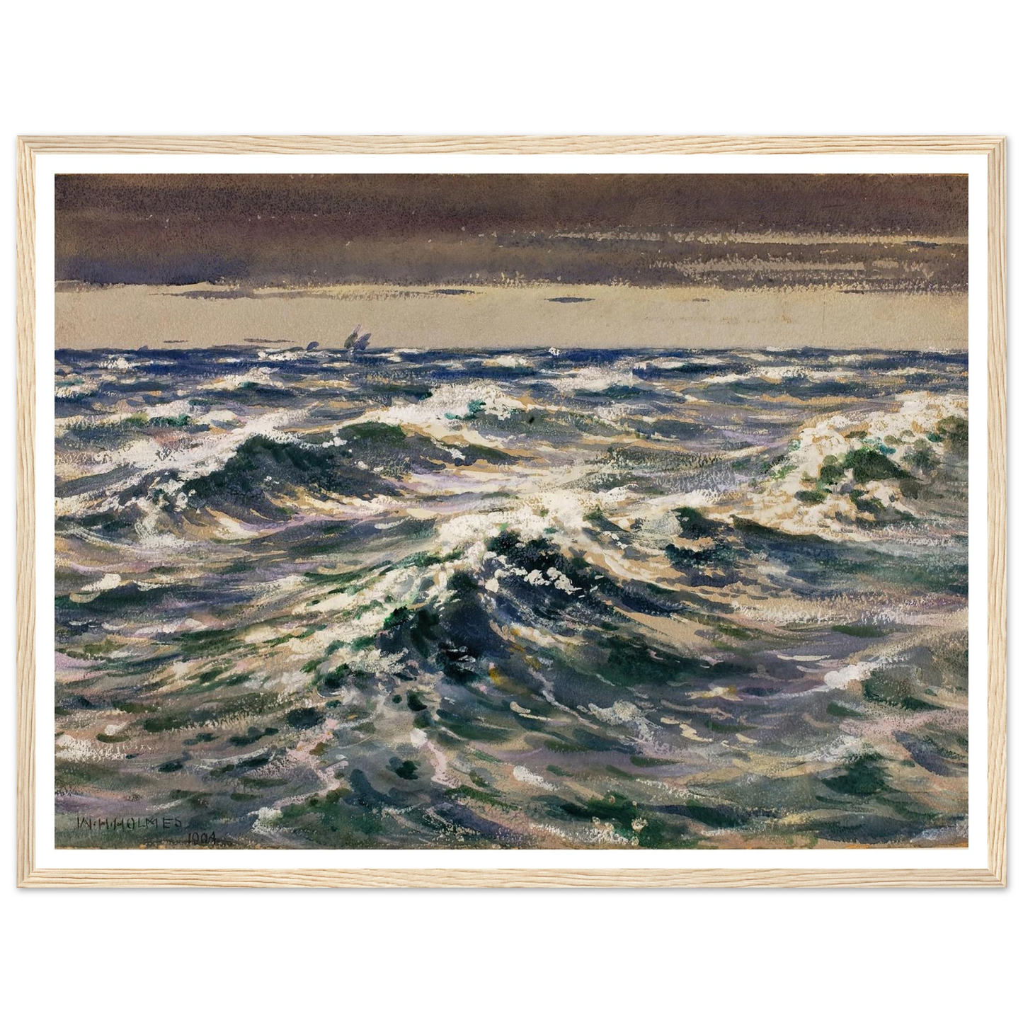 The Open Sea (1904) Art Print | William Henry Holmes - Framed Poster - 30x40 cm / 12x16″ - Black frame