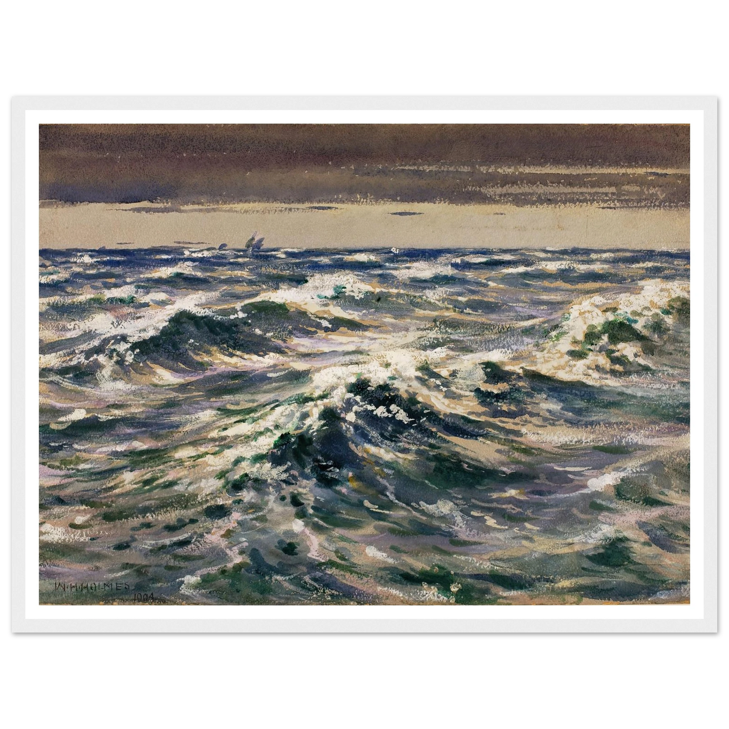 The Open Sea (1904) Art Print | William Henry Holmes - Framed Poster - 30x40 cm / 12x16″ - Black frame