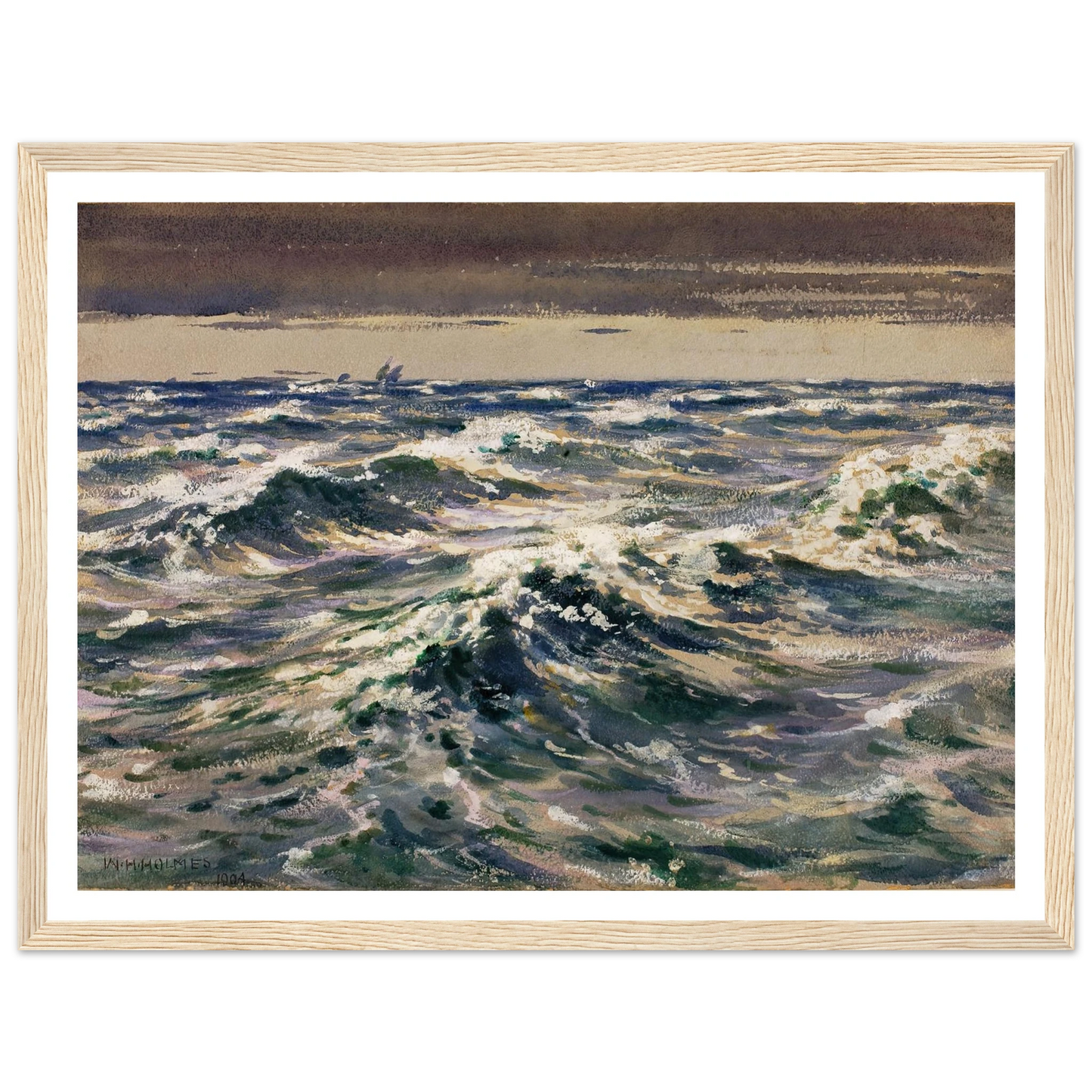 The Open Sea (1904) Art Print | William Henry Holmes - Framed Poster - 30x40 cm / 12x16″ - Black frame