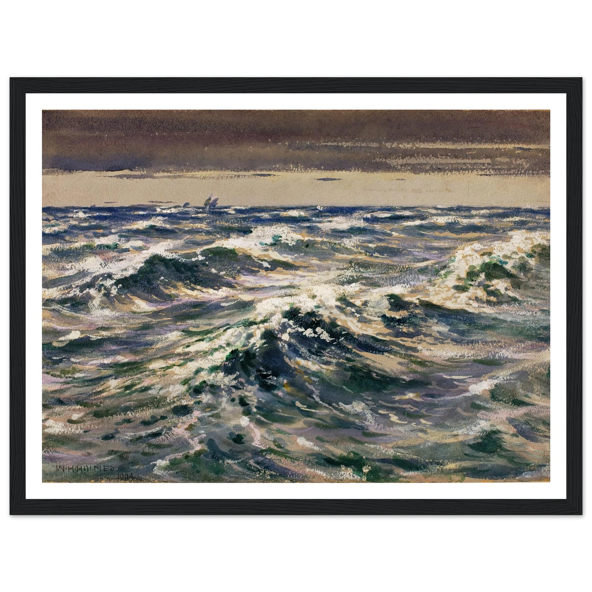 The Open Sea (1904) Art Print | William Henry Holmes - Framed Poster - 30x40 cm / 12x16″ - Black frame