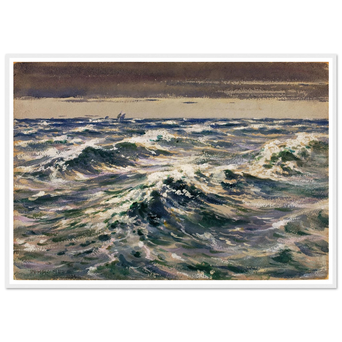 The Open Sea (1904) Art Print | William Henry Holmes - Framed Poster - 30x40 cm / 12x16″ - Black frame