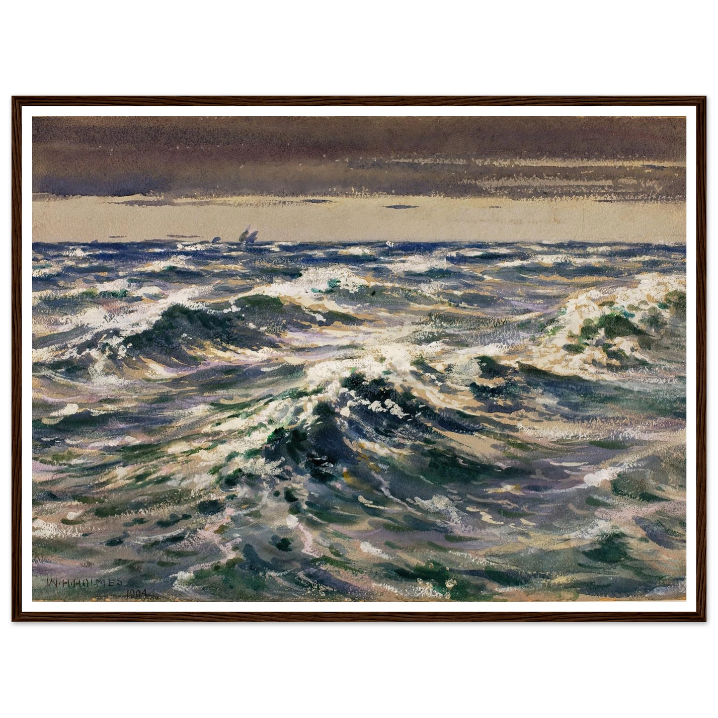 The Open Sea (1904) Art Print | William Henry Holmes - Framed Poster - 30x40 cm / 12x16″ - Black frame