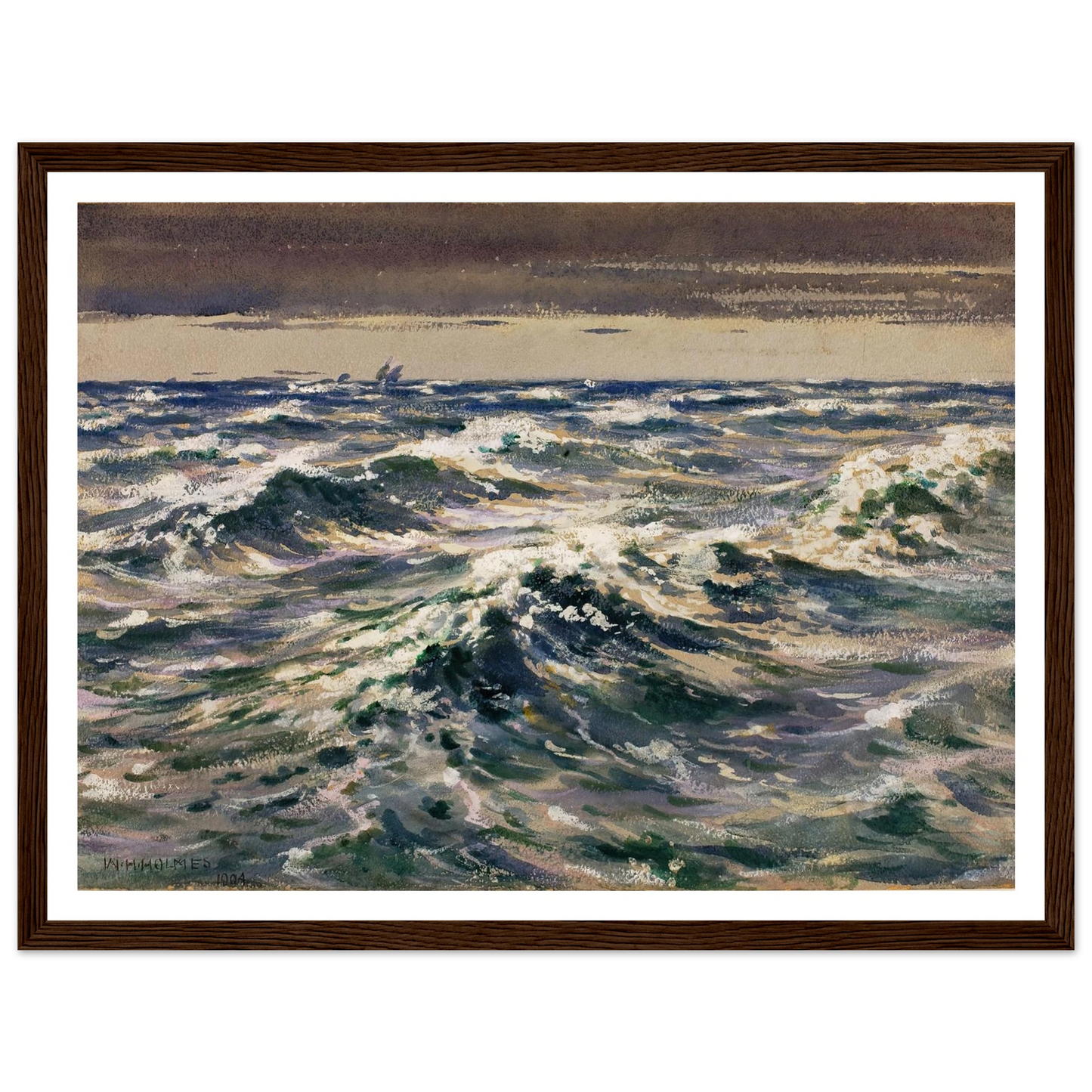 The Open Sea (1904) Art Print | William Henry Holmes - Framed Poster - 30x40 cm / 12x16″ - Black frame
