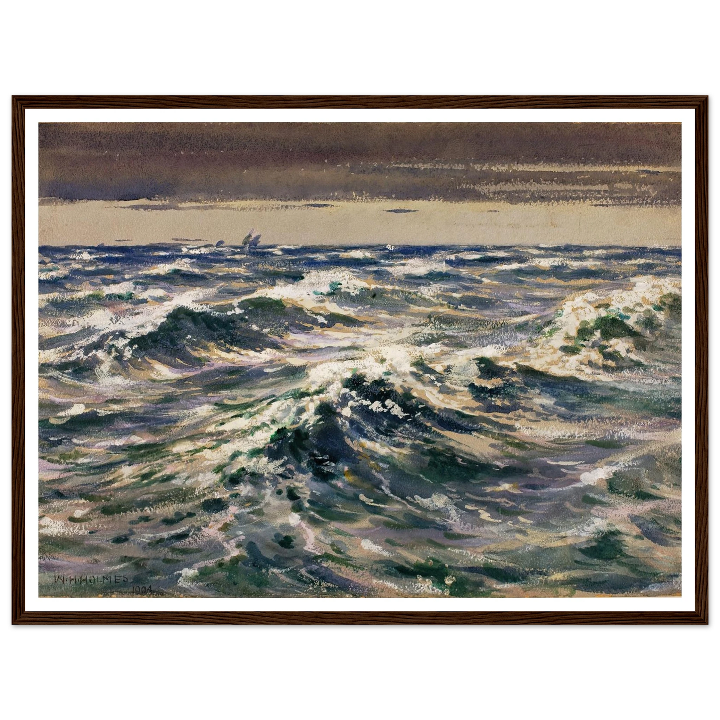 The Open Sea (1904) Art Print | William Henry Holmes - Framed Poster - 30x40 cm / 12x16″ - Black frame