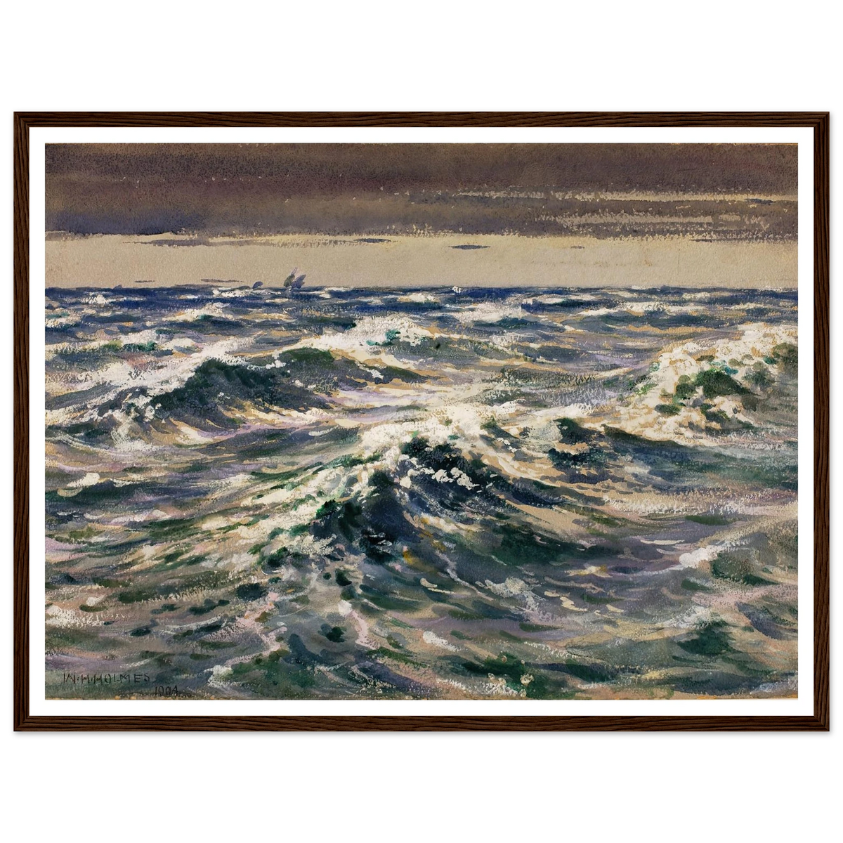 The Open Sea (1904) Art Print | William Henry Holmes - Framed Poster - 30x40 cm / 12x16″ - Black frame