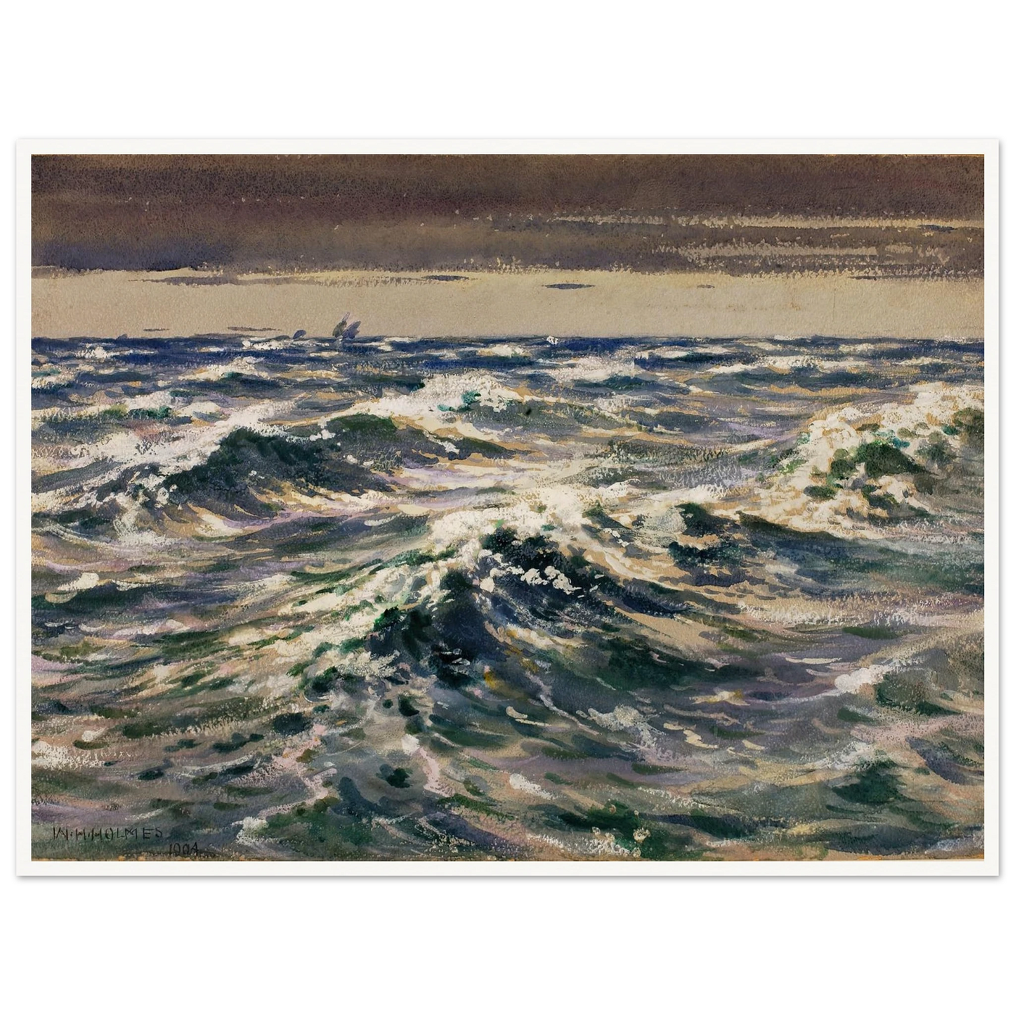 The Open Sea (1904) Art Print | William Henry Holmes - Framed Poster - 30x40 cm / 12x16″ - Black frame