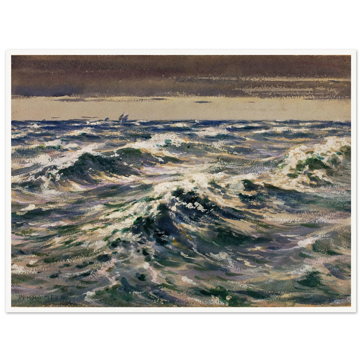 The Open Sea (1904) Art Print | William Henry Holmes - Framed Poster - 30x40 cm / 12x16″ - Black frame