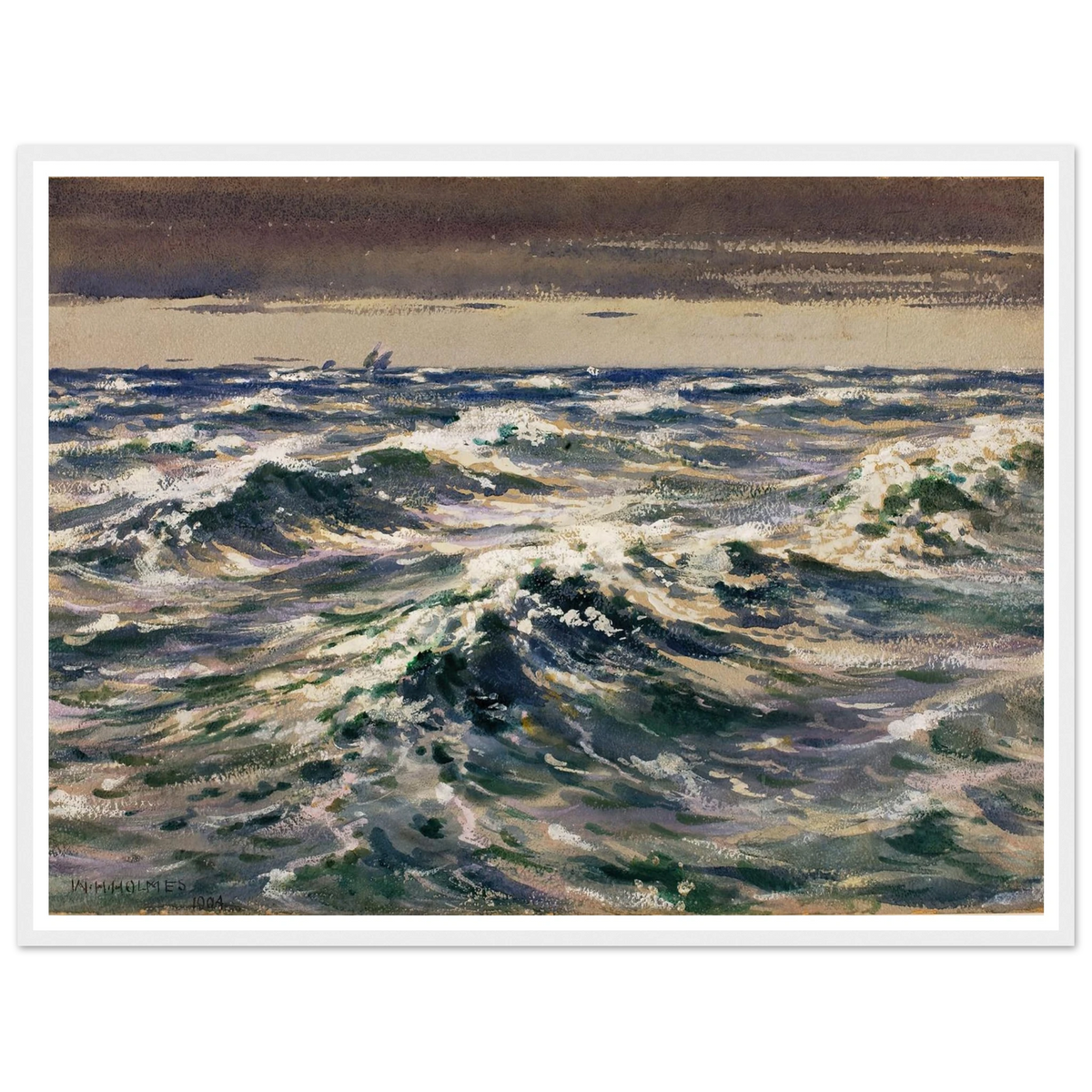 The Open Sea (1904) Art Print | William Henry Holmes - Framed Poster - 30x40 cm / 12x16″ - Black frame