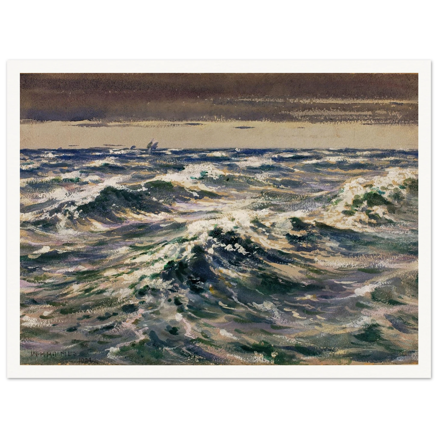 The Open Sea (1904) Art Print | William Henry Holmes - Framed Poster - 30x40 cm / 12x16″ - Black frame