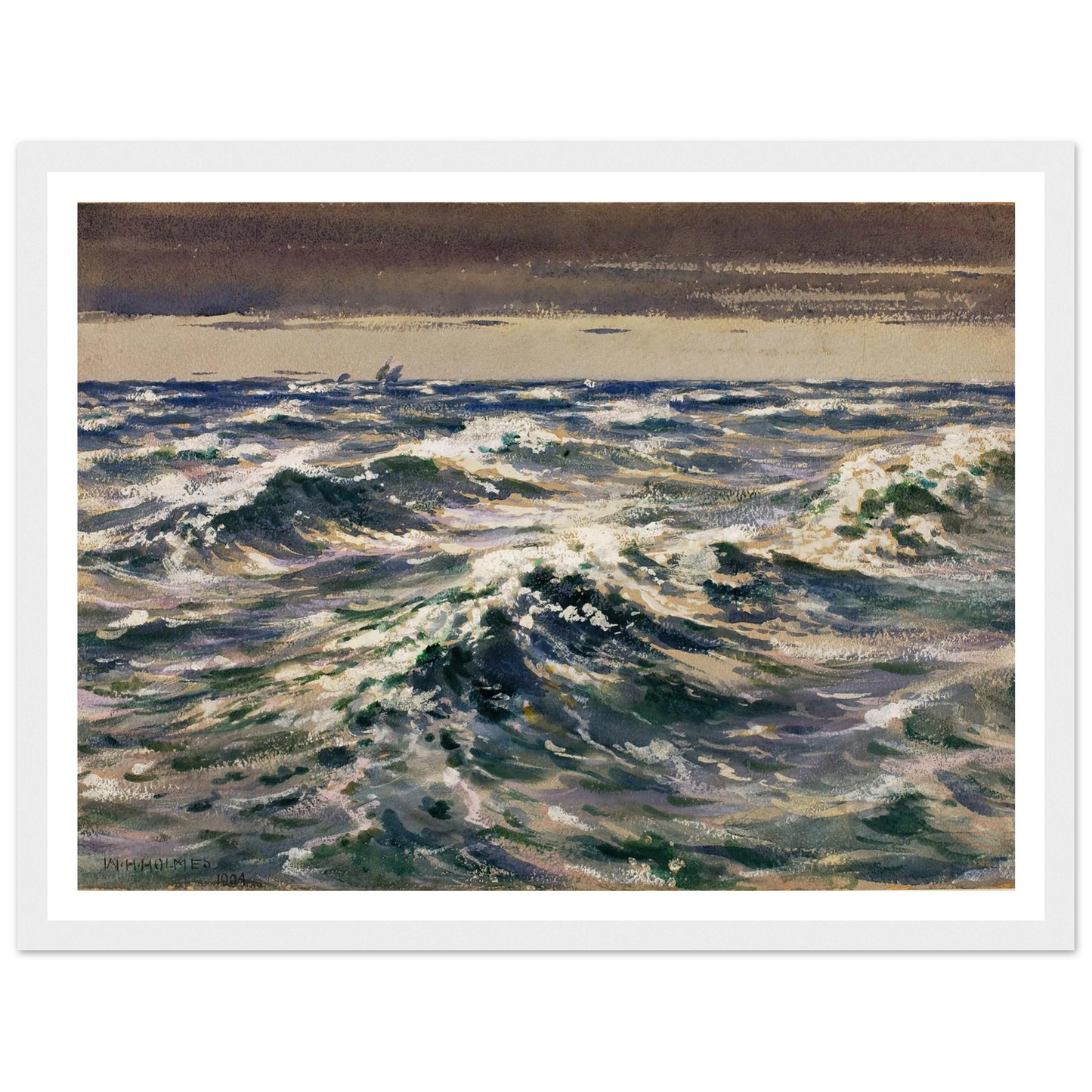 The Open Sea (1904) Art Print | William Henry Holmes - Framed Poster - 30x40 cm / 12x16″ - Black frame