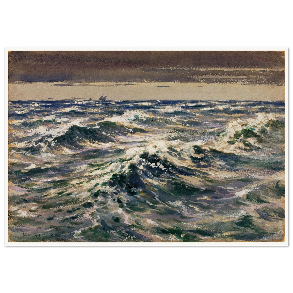 The Open Sea (1904) Art Print | William Henry Holmes - Framed Poster - 30x40 cm / 12x16″ - Black frame