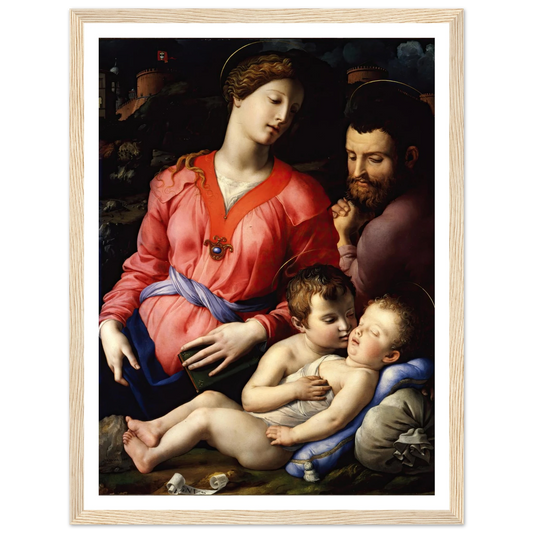 The Panciatichi Holy Family (Circa 1540) Art Print | Agnolo Bronzino - Framed Poster - 30x40 cm / 12x16″ - Black frame