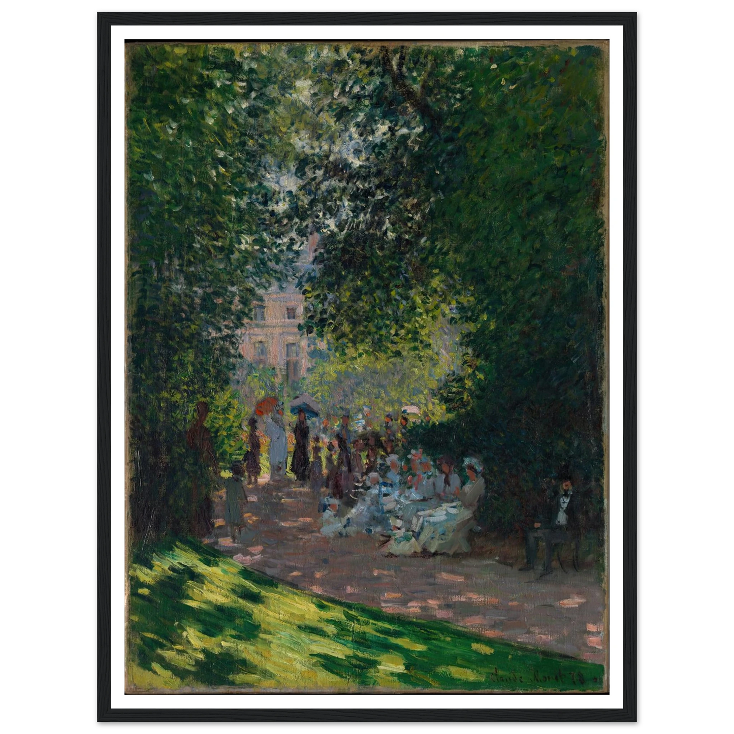 The Parc Monceau (1878) Art Print | Claude Monet - Framed Poster - 30x40 cm / 12x16″ - Black frame