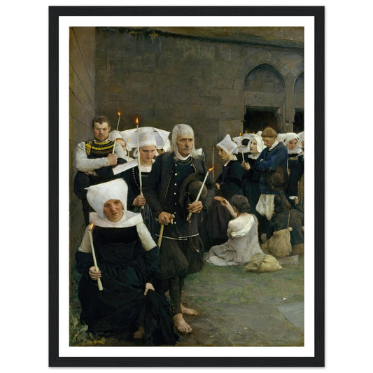 The Pardon in Brittany (1886) Art Print | Pascal Adolphe Jean Dagnan Bouveret - Framed Poster - 30x40 cm / 12x16″ - Black frame