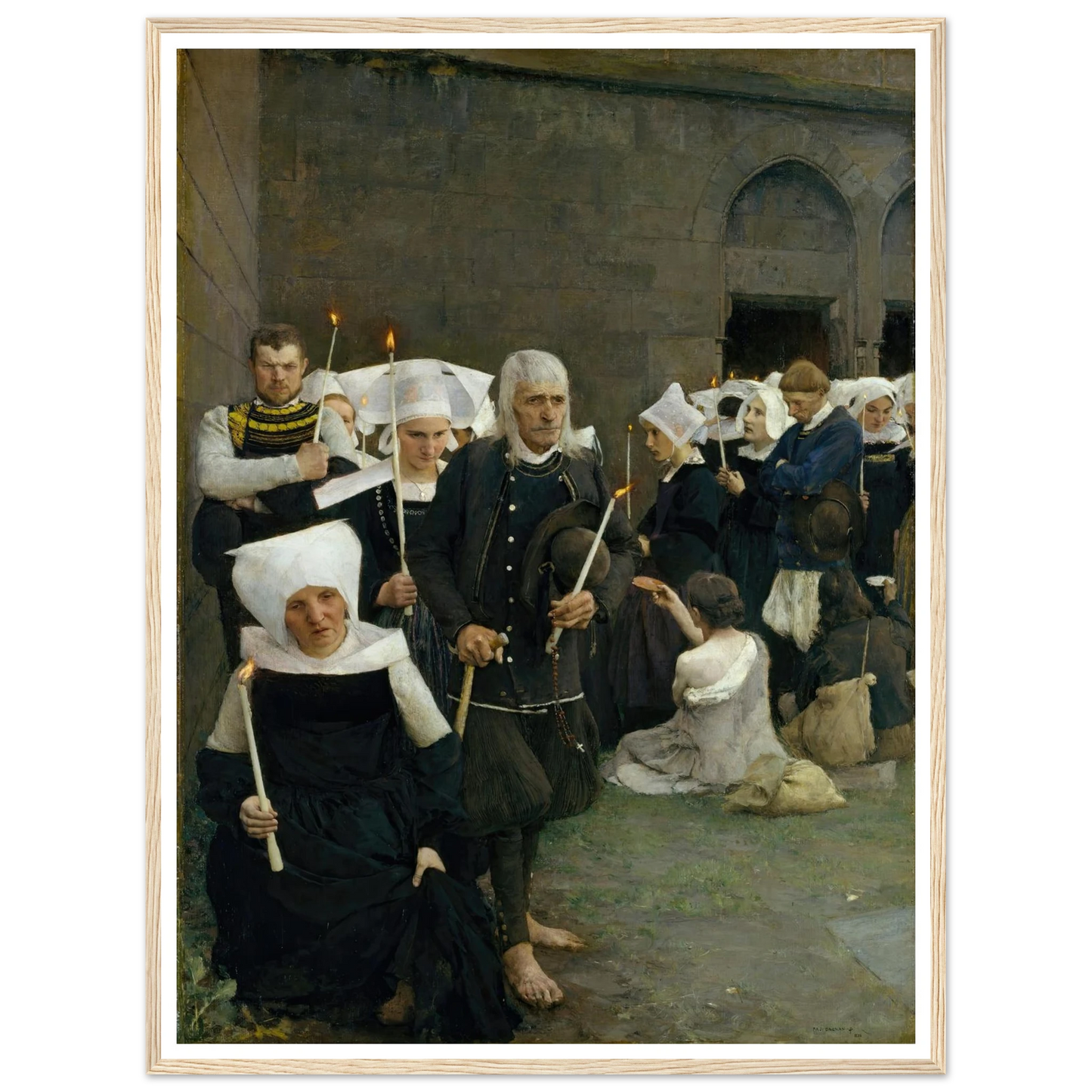The Pardon in Brittany (1886) Art Print | Pascal Adolphe Jean Dagnan Bouveret - Framed Poster - 30x40 cm / 12x16″ - Black frame
